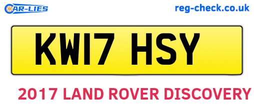 KW17HSY are the vehicle registration plates.