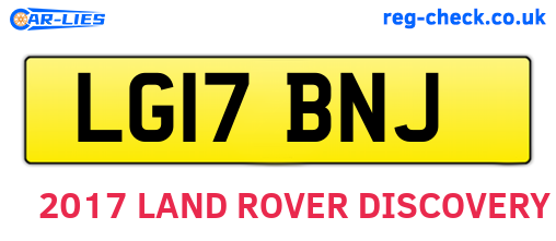 LG17BNJ are the vehicle registration plates.