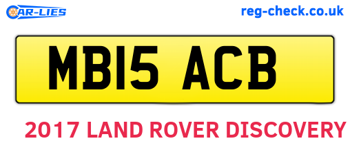 MB15ACB are the vehicle registration plates.