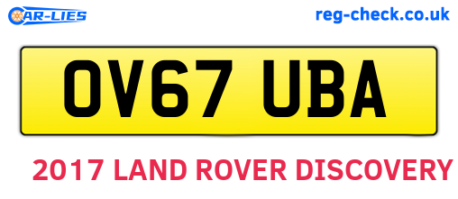 OV67UBA are the vehicle registration plates.