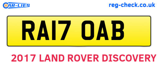 RA17OAB are the vehicle registration plates.