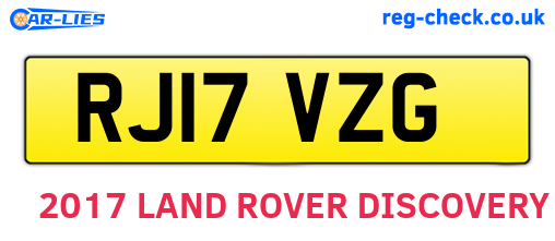 RJ17VZG are the vehicle registration plates.
