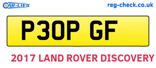 P30PGF are the vehicle registration plates.