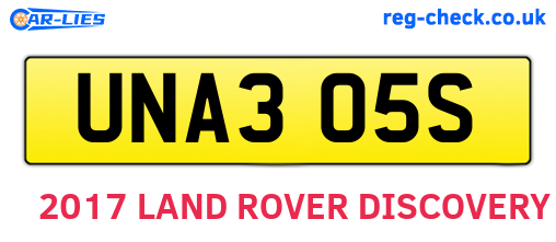 UNA305S are the vehicle registration plates.