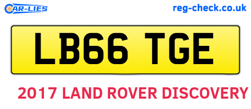 LB66TGE are the vehicle registration plates.