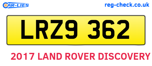 LRZ9362 are the vehicle registration plates.