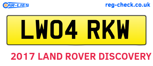 LW04RKW are the vehicle registration plates.
