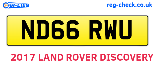 ND66RWU are the vehicle registration plates.