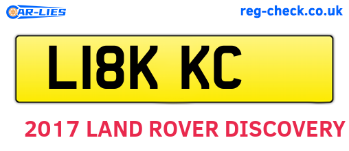 L18KKC are the vehicle registration plates.