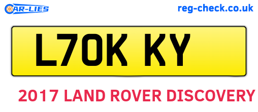 L70KKY are the vehicle registration plates.