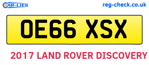OE66XSX are the vehicle registration plates.