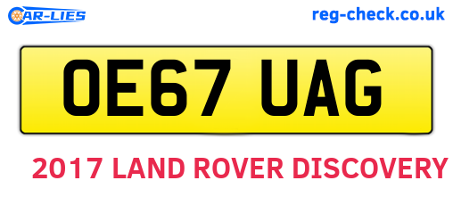OE67UAG are the vehicle registration plates.