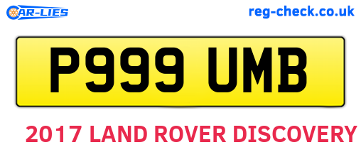 P999UMB are the vehicle registration plates.