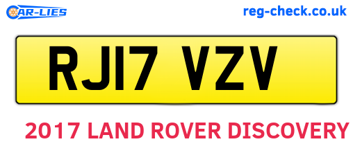 RJ17VZV are the vehicle registration plates.