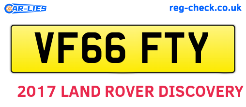 VF66FTY are the vehicle registration plates.