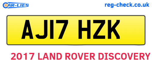 AJ17HZK are the vehicle registration plates.