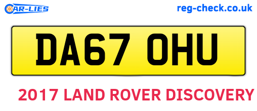 DA67OHU are the vehicle registration plates.