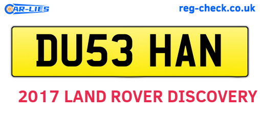 DU53HAN are the vehicle registration plates.