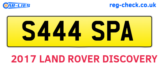 S444SPA are the vehicle registration plates.