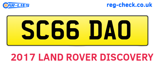 SC66DAO are the vehicle registration plates.