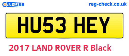 HU53HEY are the vehicle registration plates.