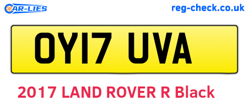 OY17UVA are the vehicle registration plates.