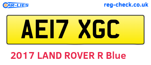 AE17XGC are the vehicle registration plates.