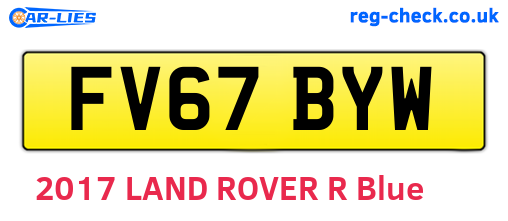 FV67BYW are the vehicle registration plates.