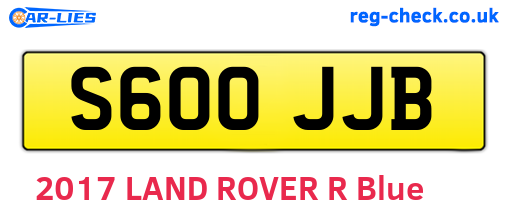 S600JJB are the vehicle registration plates.