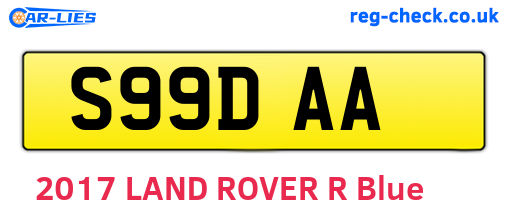 S99DAA are the vehicle registration plates.