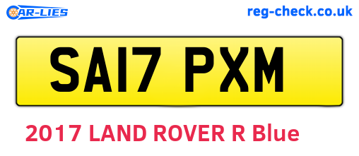 SA17PXM are the vehicle registration plates.
