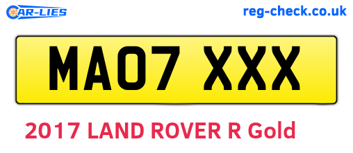 MA07XXX are the vehicle registration plates.