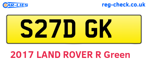 S27DGK are the vehicle registration plates.