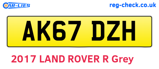 AK67DZH are the vehicle registration plates.