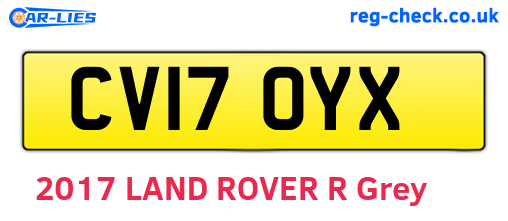 CV17OYX are the vehicle registration plates.