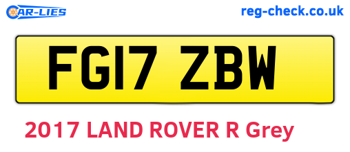 FG17ZBW are the vehicle registration plates.