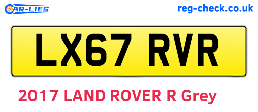 LX67RVR are the vehicle registration plates.