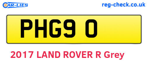 PHG90 are the vehicle registration plates.