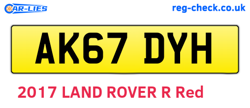 AK67DYH are the vehicle registration plates.