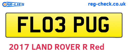 FL03PUG are the vehicle registration plates.