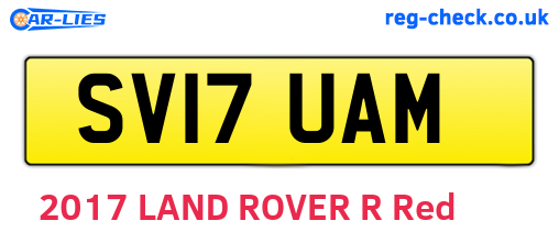 SV17UAM are the vehicle registration plates.
