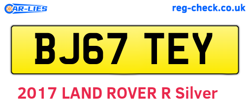 BJ67TEY are the vehicle registration plates.