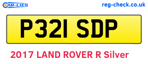 P321SDP are the vehicle registration plates.