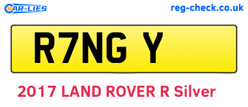 R7NGY are the vehicle registration plates.