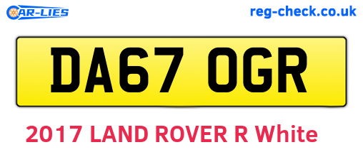 DA67OGR are the vehicle registration plates.