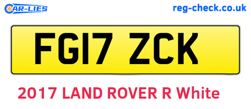 FG17ZCK are the vehicle registration plates.