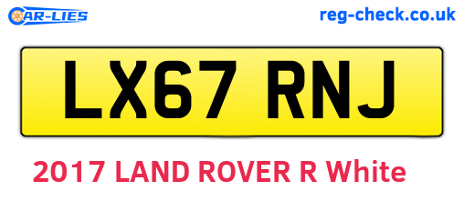 LX67RNJ are the vehicle registration plates.