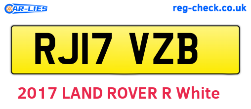 RJ17VZB are the vehicle registration plates.