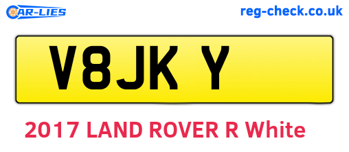 V8JKY are the vehicle registration plates.