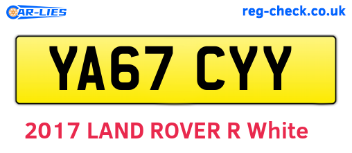 YA67CYY are the vehicle registration plates.